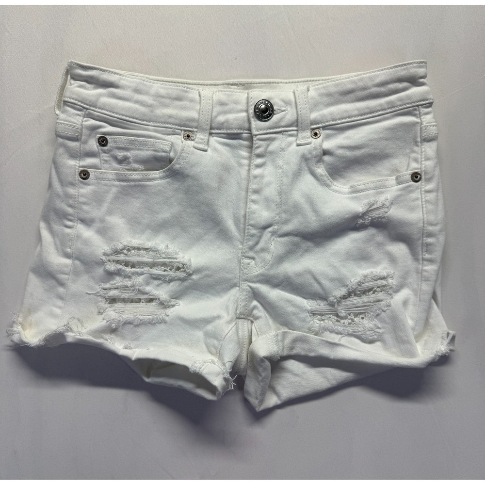 American Eagle Outfitters Cut Off Shorts Womens 4 White Ne(x)t Level‎ Stretch